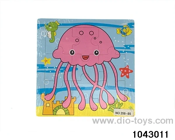 Wooden puzzles in Plastic film