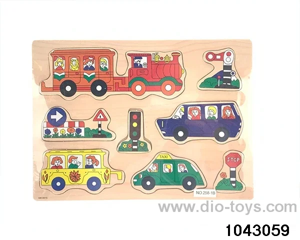 Wooden puzzles in Plastic film