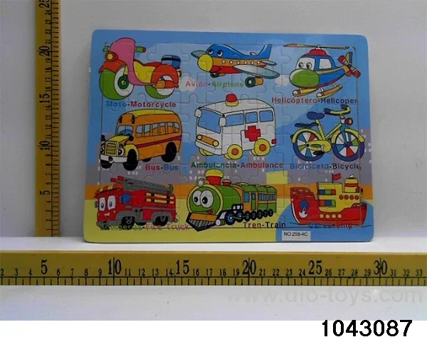 Wooden puzzles in Plastic film