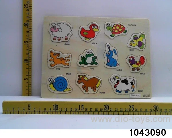 Wooden puzzles in Plastic film