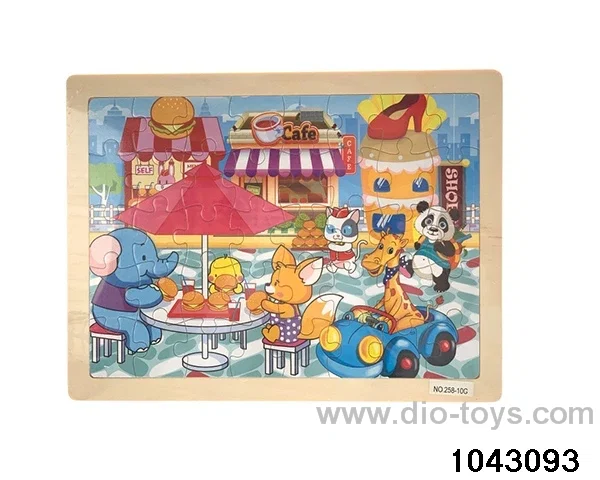 Wooden puzzles in Plastic film