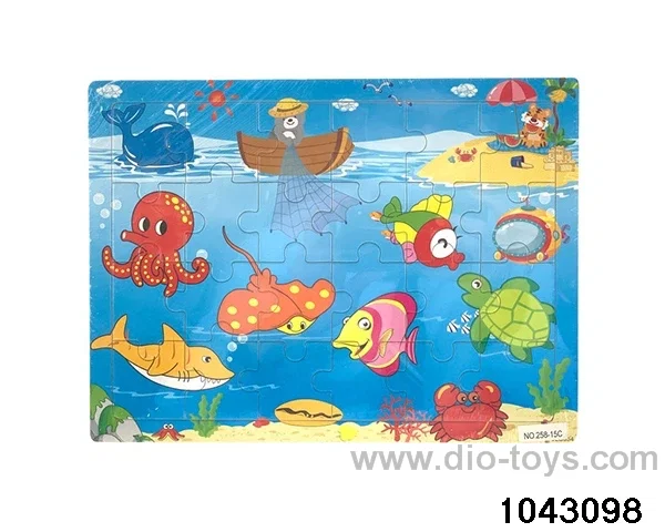 Wooden puzzles in Plastic film