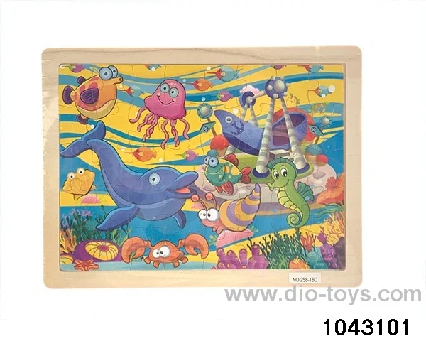 Wooden puzzles in Plastic film