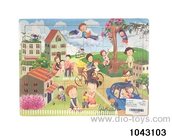 Wooden puzzles in Plastic film