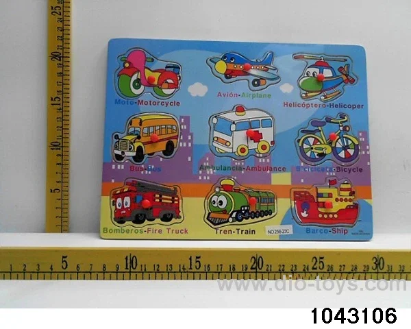 Wooden puzzles in Plastic film