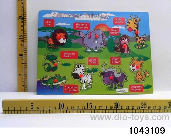 Wooden puzzles in Plastic film