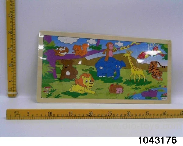Wooden puzzles in Plastic film