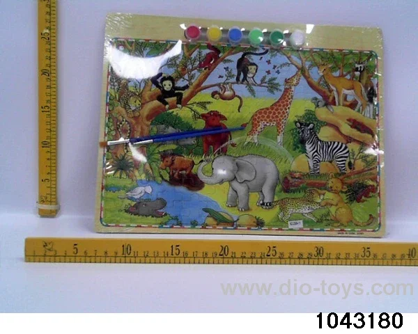 Wooden puzzles in Plastic film