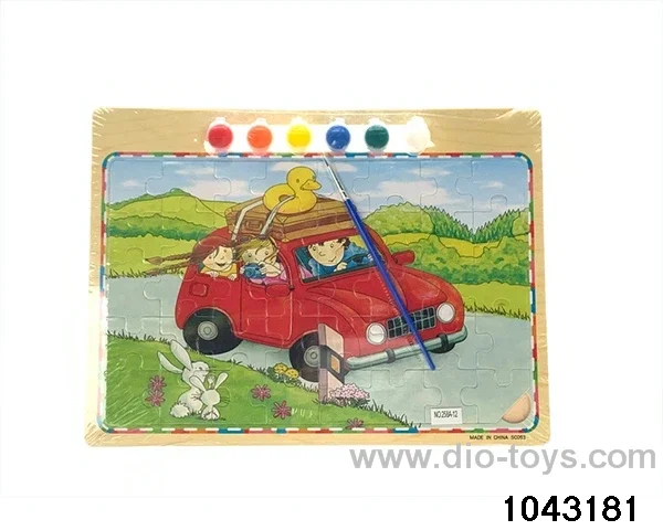 Wooden puzzles in Plastic film