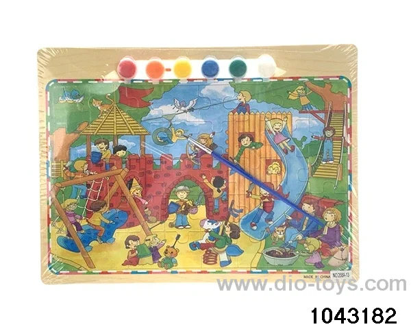 Wooden puzzles in Plastic film