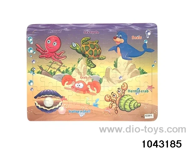 Wooden puzzles in Plastic film