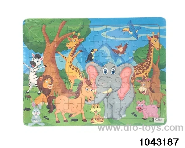 Wooden puzzles in Plastic film