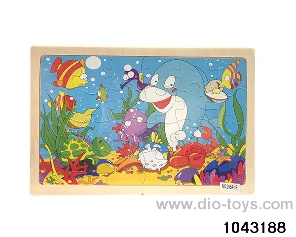 Wooden puzzles in Plastic film