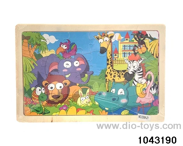 Wooden puzzles in Plastic film
