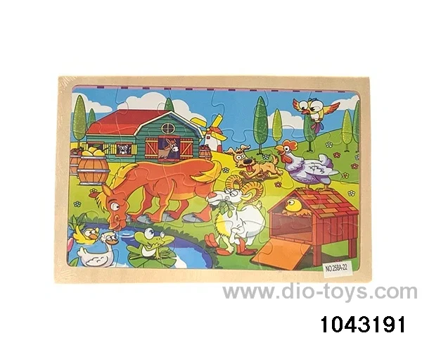 Wooden puzzles in Plastic film