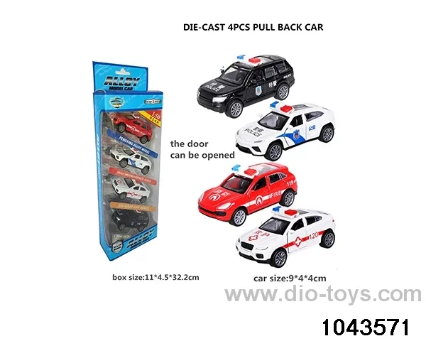 Alloy return car in 4pcs window box