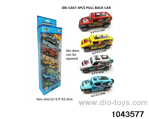 Alloy return car in 4pcs window box