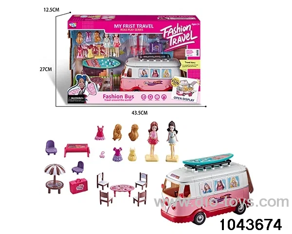 doll bus in color box
