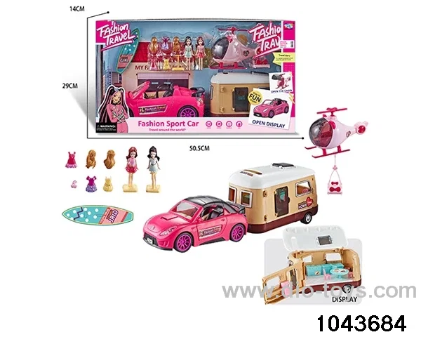 doll travel truck in color box