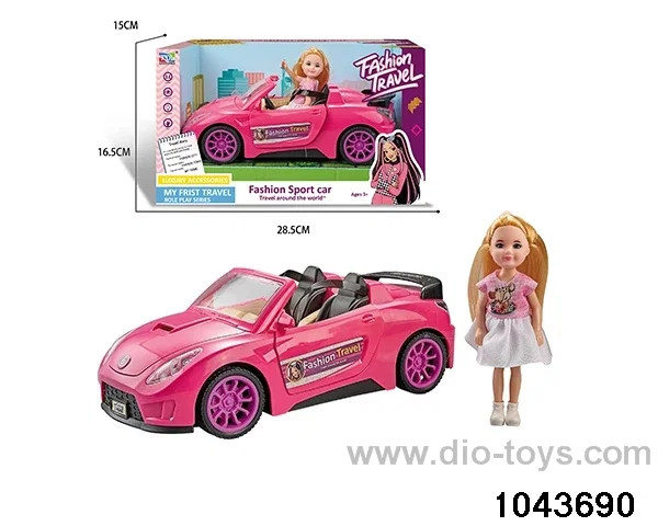 doll playhouse car toy in color box