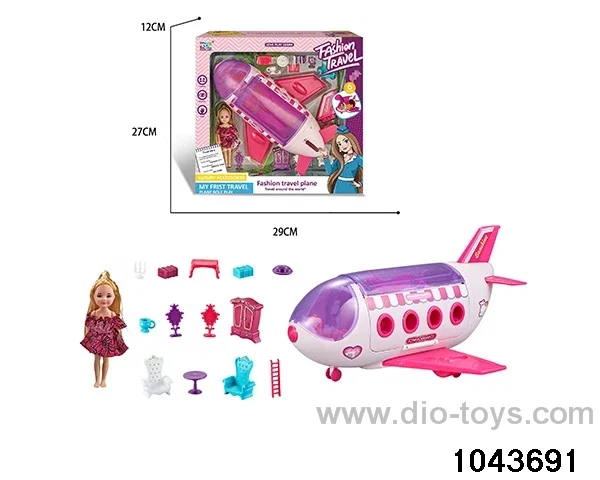 doll playhouse plane toy in color box