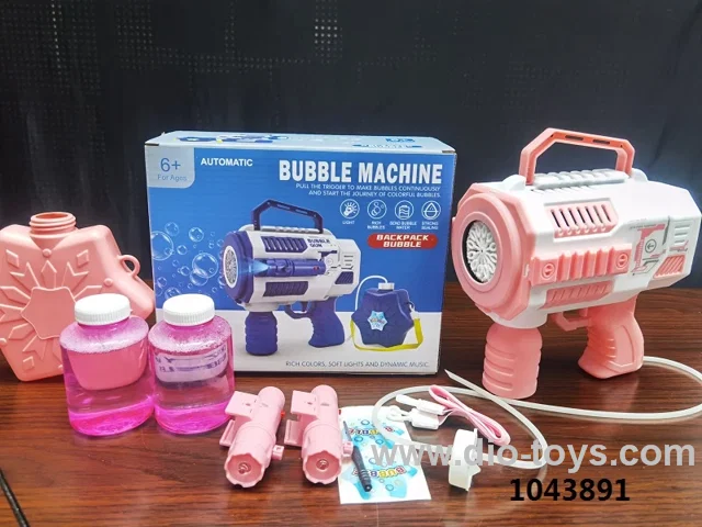 12 holes automatic bubble gun with backpack,lighting in color box