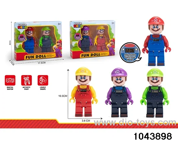 Super Mario with Clock in 2pcs color box