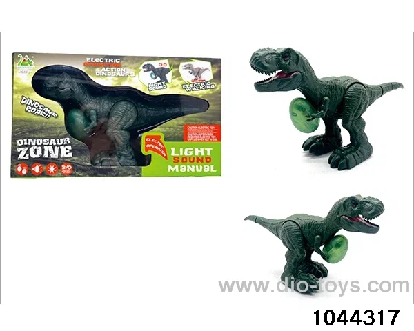 Electric ╲Egg hugging╲ Tyrannosaurus Rex (green) (electric, with light, no paint, no sound) in window box