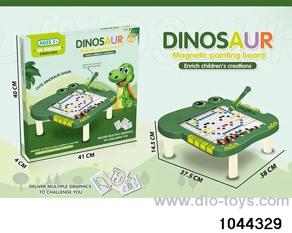 MAGNETIC DINOSAUR DRAWING BOARD WITH TABLE LEG IN COLOR BOX