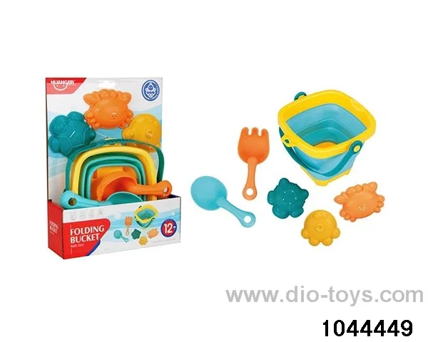Folding bucket bathroom beach toy (5PCS) children's educational enlightenment early education toy mother and baby toy baby pacifying toy creative toy in display box