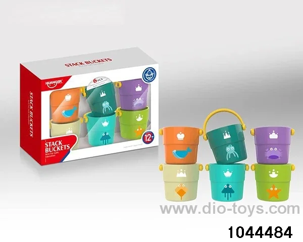 Colorful stacked bucket for children's enlightenment Early education toys Mother baby toys Baby pacify toys Creative toys in window box