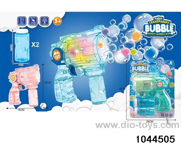 SELF TRANSPARENT 8-HOLE GUN WITH LIGHT IN Blister with insert