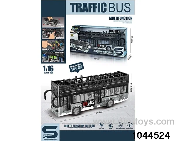 Inertia city double deck open-air bus with light and sound can open the door in window box