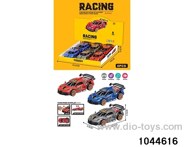 Inertia sound-light sports car in display box