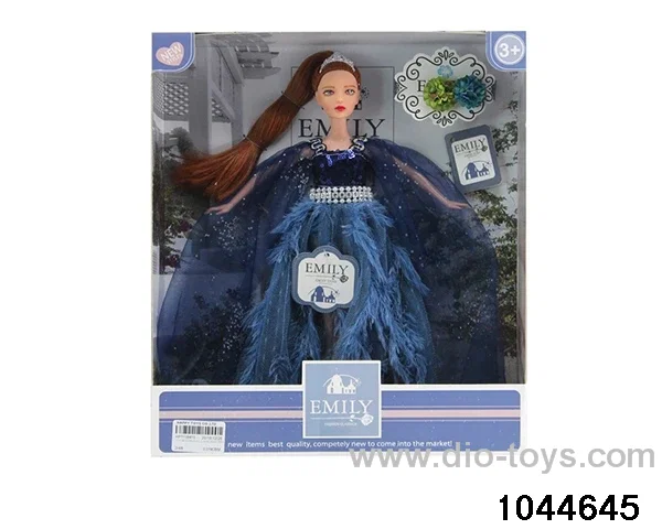 (GCC) EMILY IS 11.5 INCHES. THE MODEL'S BODY AND FEET CAN BE SLIGHTLY BENT IN WINDOW BOX