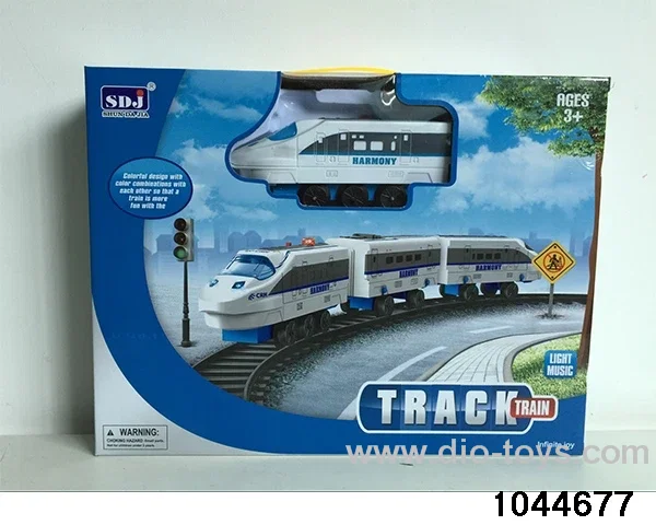 Electric track motor car (light music) in window box