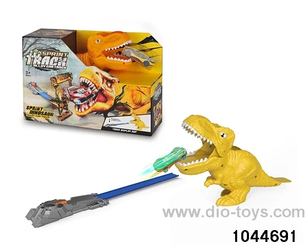 (GCC) DINOSAUR SCENE EJECTION TRACK ALLOY CAR IN WINDOW BOX