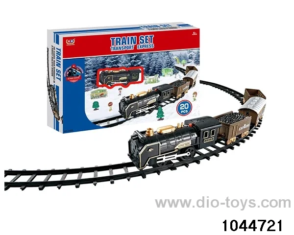 Electric light music track train in window box