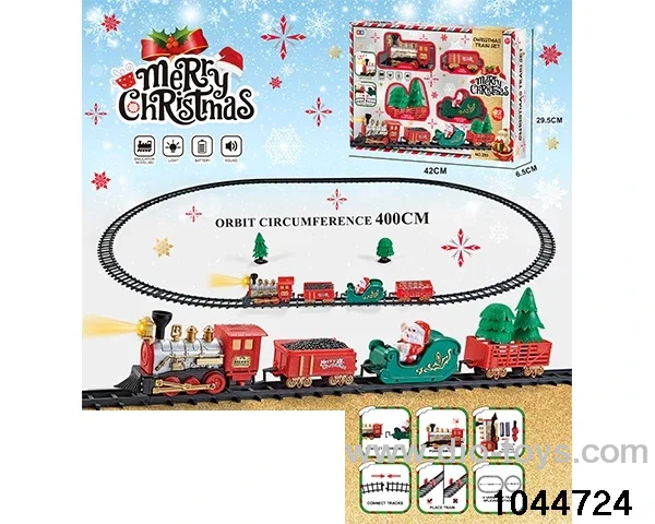 Electric light music track train in window box