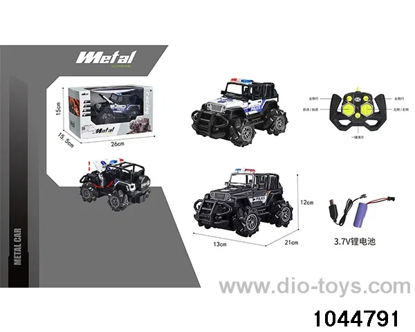 (GCC) TRANSVERSE STUNT DOOR OPENING ALLOY REMOTE CONTROL JEEP POLICE CAR IN WINDOW BOX