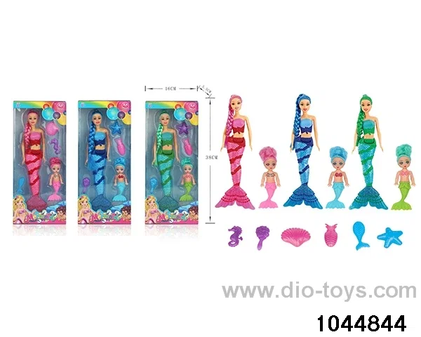 14 inch large mermaid+5.5 inch small mermaid in window box