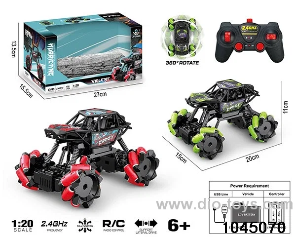 1:20 2.4G 9 ch rc stunt car with light