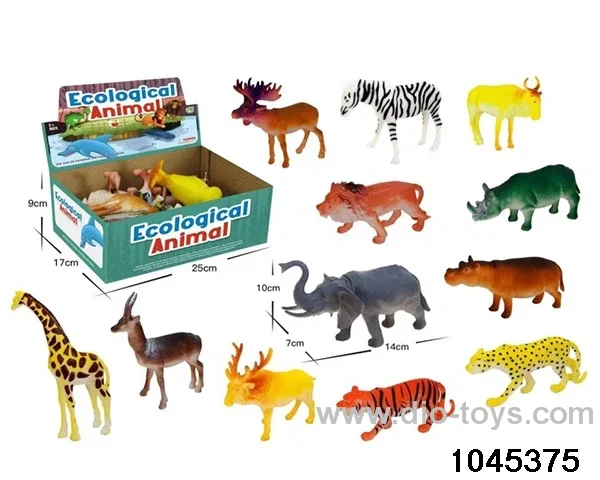 6.5 inch wild animals (12PCS) in color box