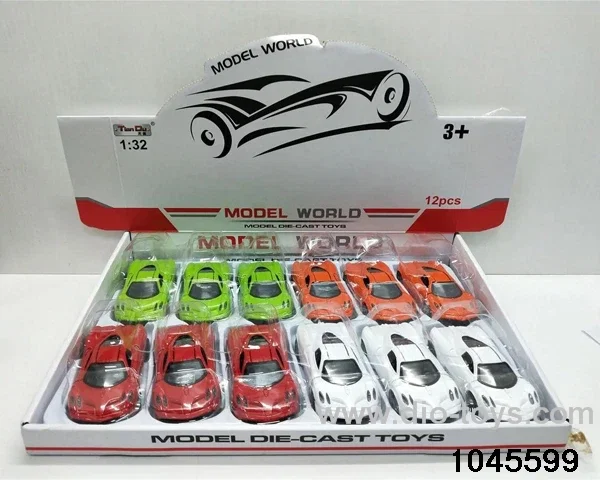 12pcs 1:32 pull back alloy car with light/music