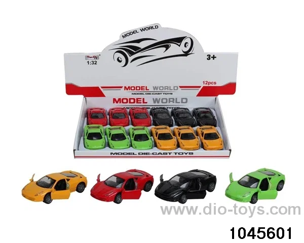 12pcs 1:32 pull back alloy car with light/music