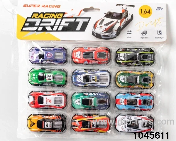 12pcs pull back alloy car