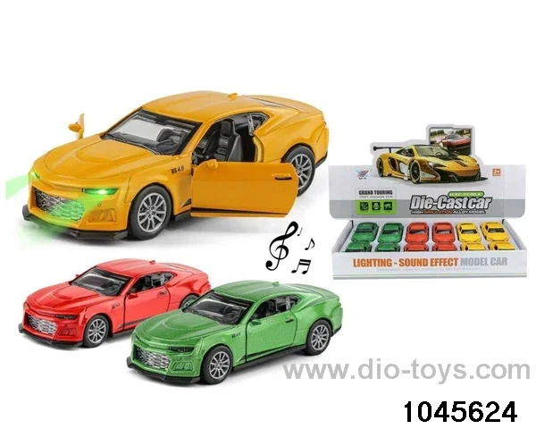 12pcs 1:32 pull back alloy car with light/music
