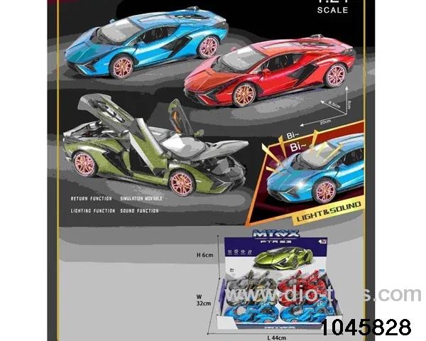 6pcs 1:24 pull back alloy car