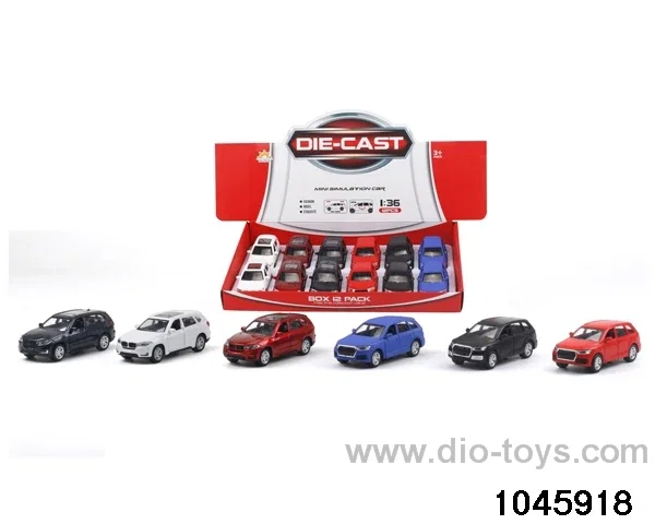 12pcs 1:36 pull back alloy car