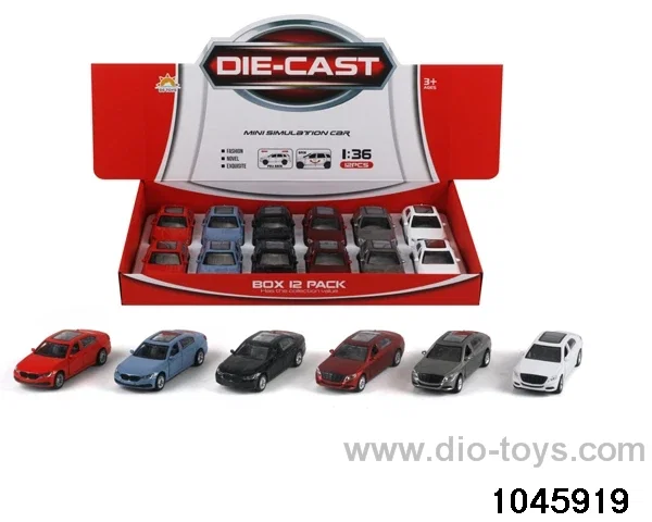 12pcs 1:36 pull back alloy car